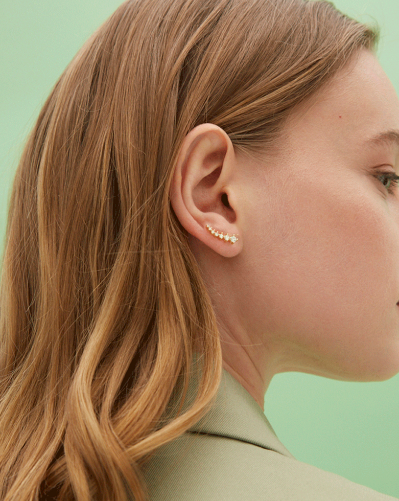 earcuff earring silver gold plating pendientes plata baño de oro