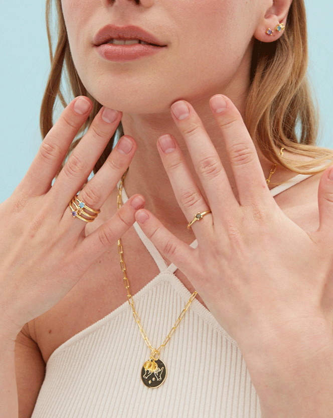 Blue topaz stone silver gold plated ring anillo piedra azul plata baño de oro