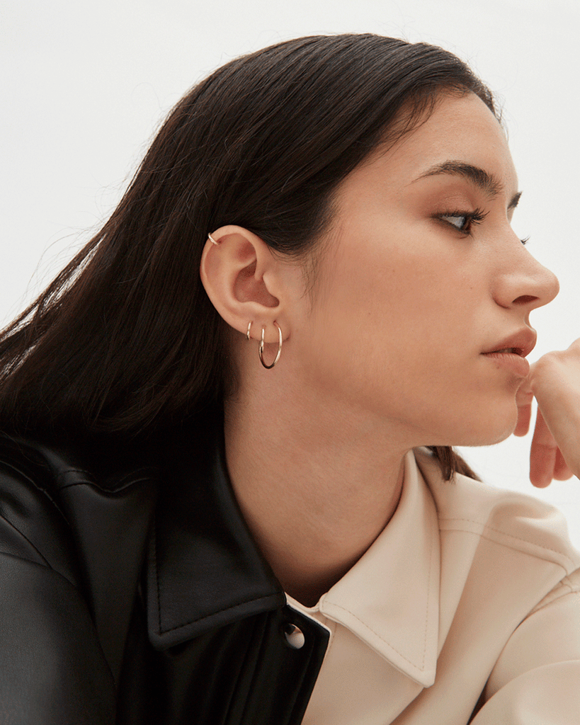 mini hoops silver gold plated aros pequeños plata baño de oro