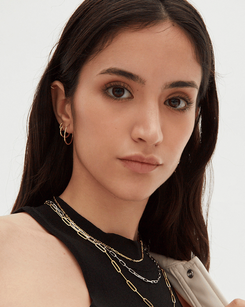 medium hoops silver gold plated aros medianos plata baño de oro