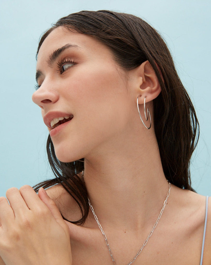 medium hoops silver gold plated aros medianos plata baño de oro