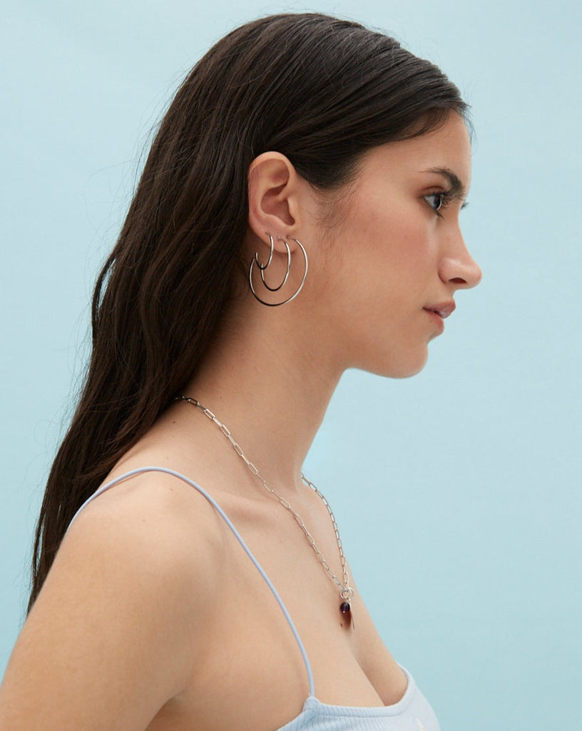 mini hoops silver gold plated aros pequeños plata baño de oro