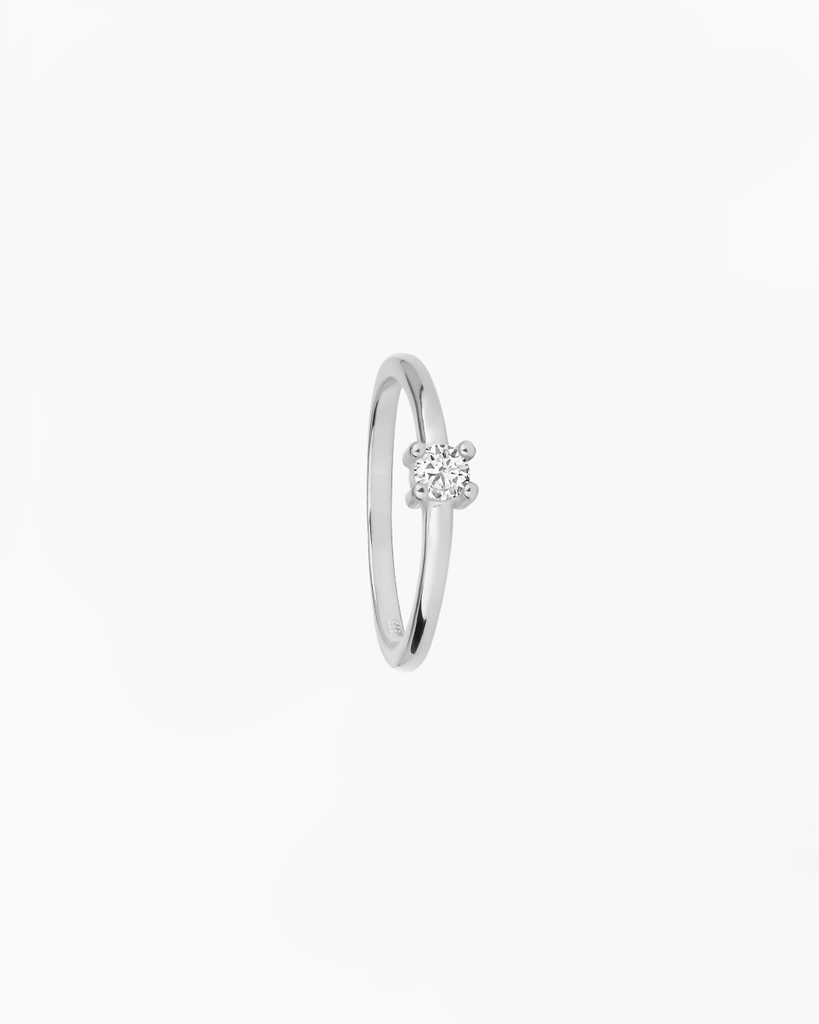 glint ring silver gold plating solitare stone anillo plata baño de oro 