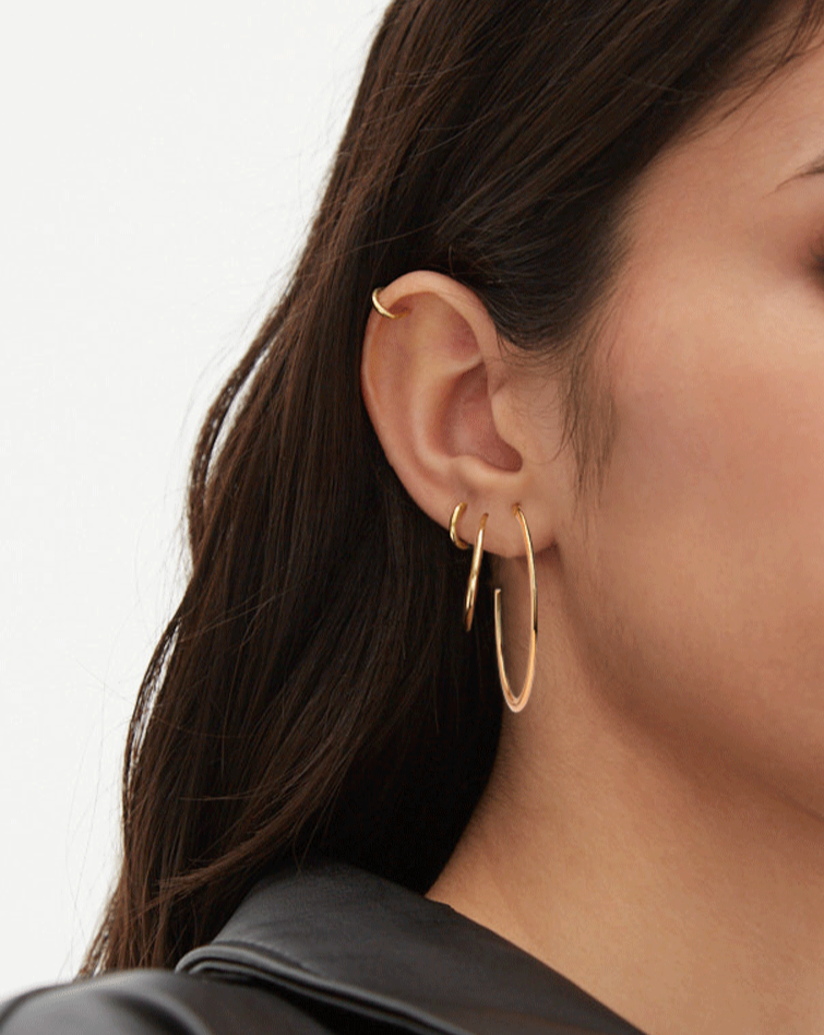 mini hoops silver gold plated aros pequeños plata baño de oro