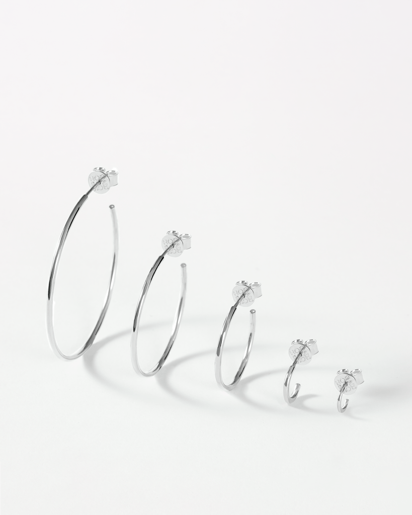 medium hoops silver gold plated aros medianos plata baño de oro