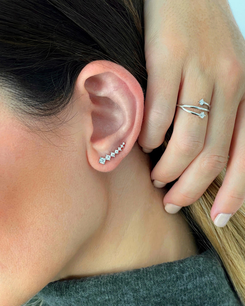 earcuff earring silver gold plating pendientes plata baño de oro