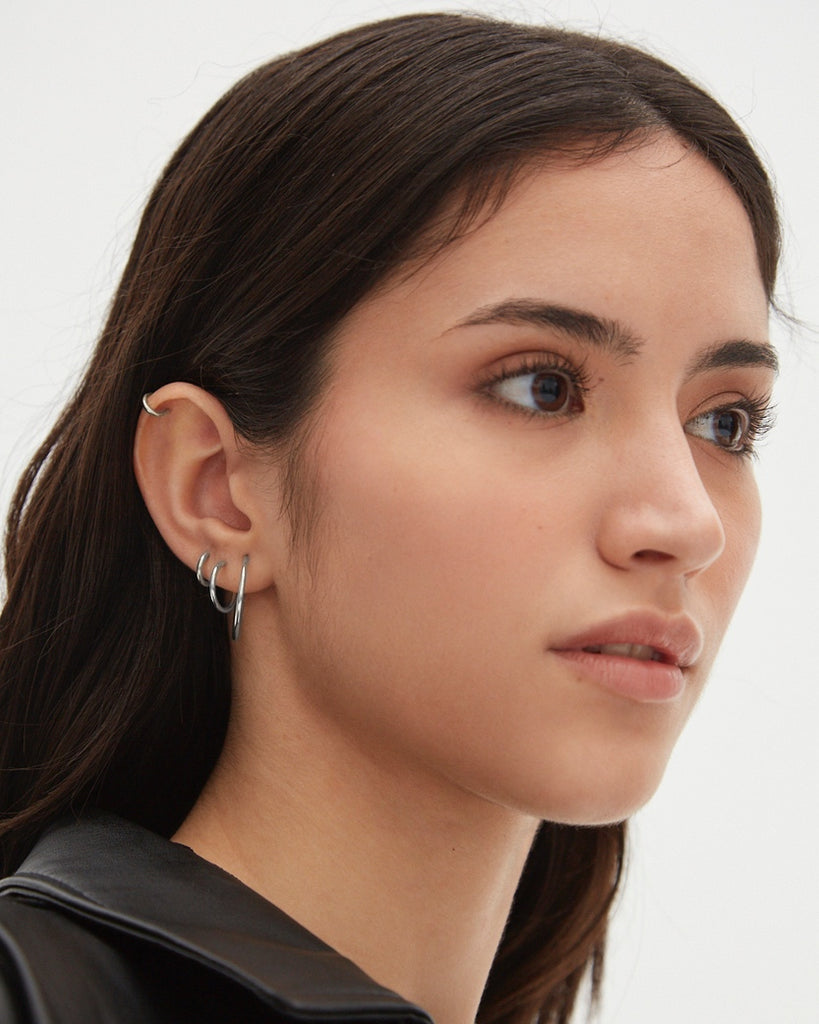 mini hoops silver gold plated aros pequeños plata baño de oro