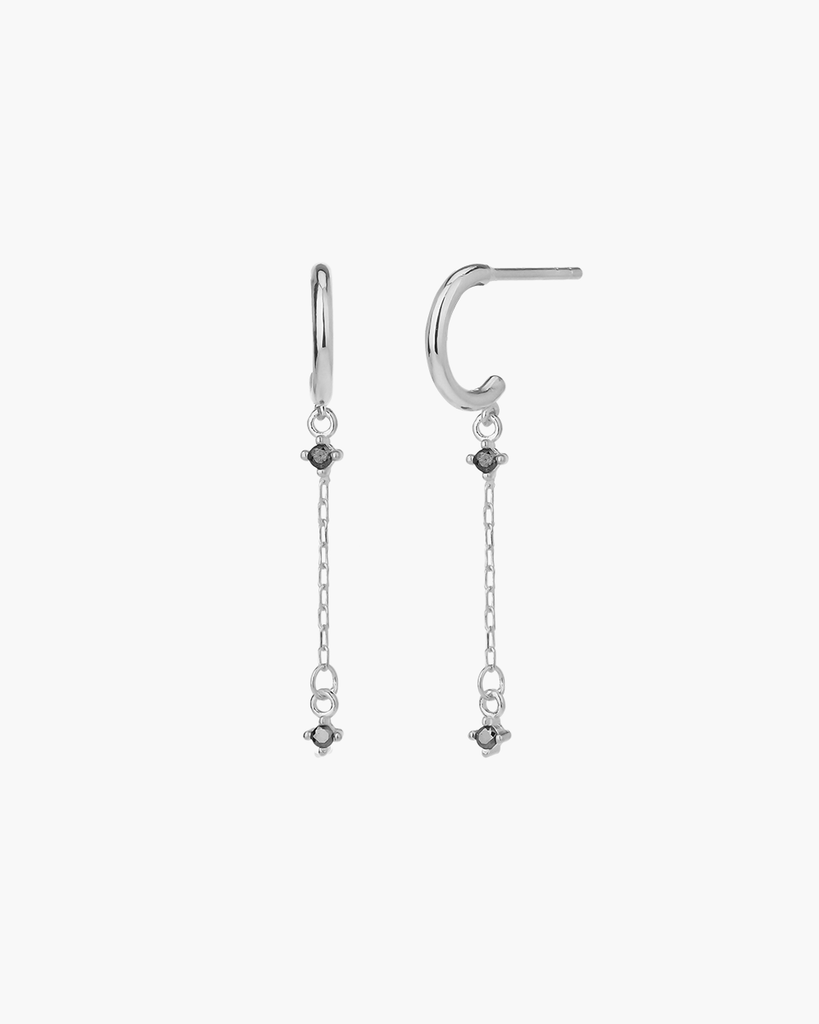 silver earrings with chain gold plating aros mini oro silver pendientes