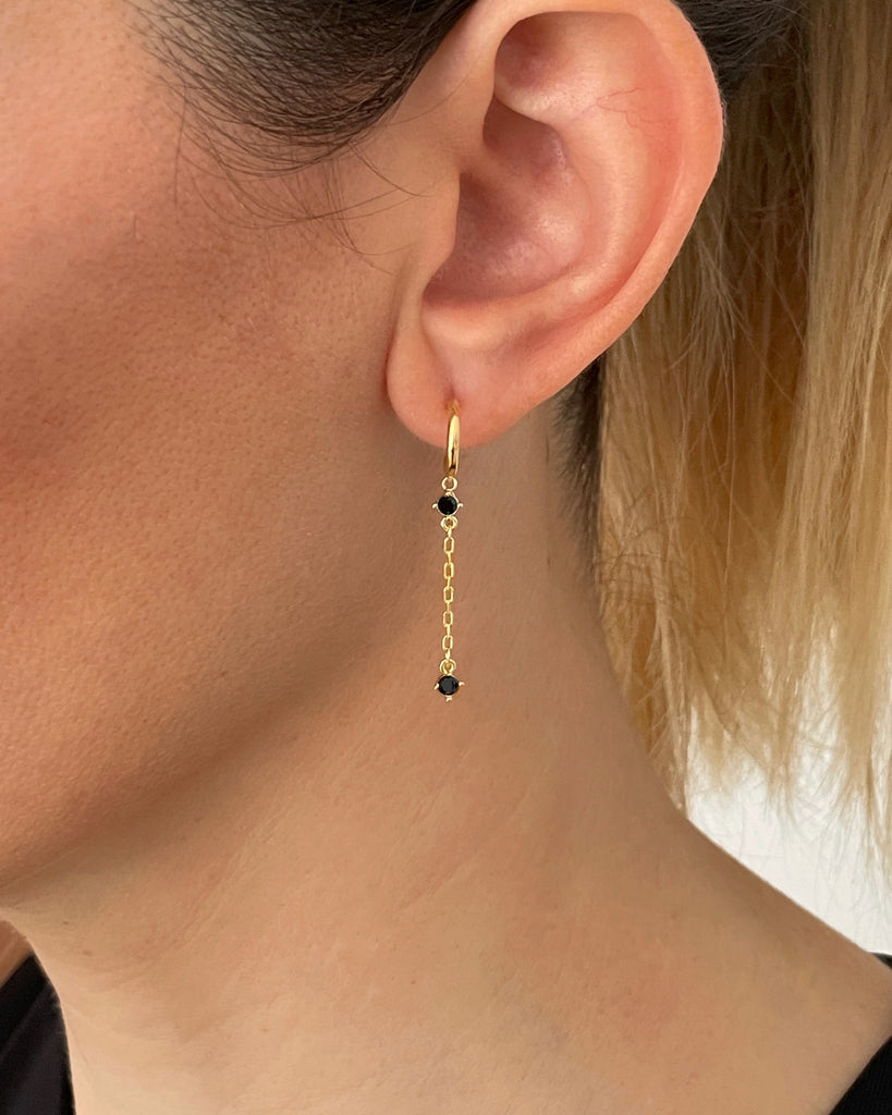 silver earrings with chain golld plating aros mini oro silver pendientes