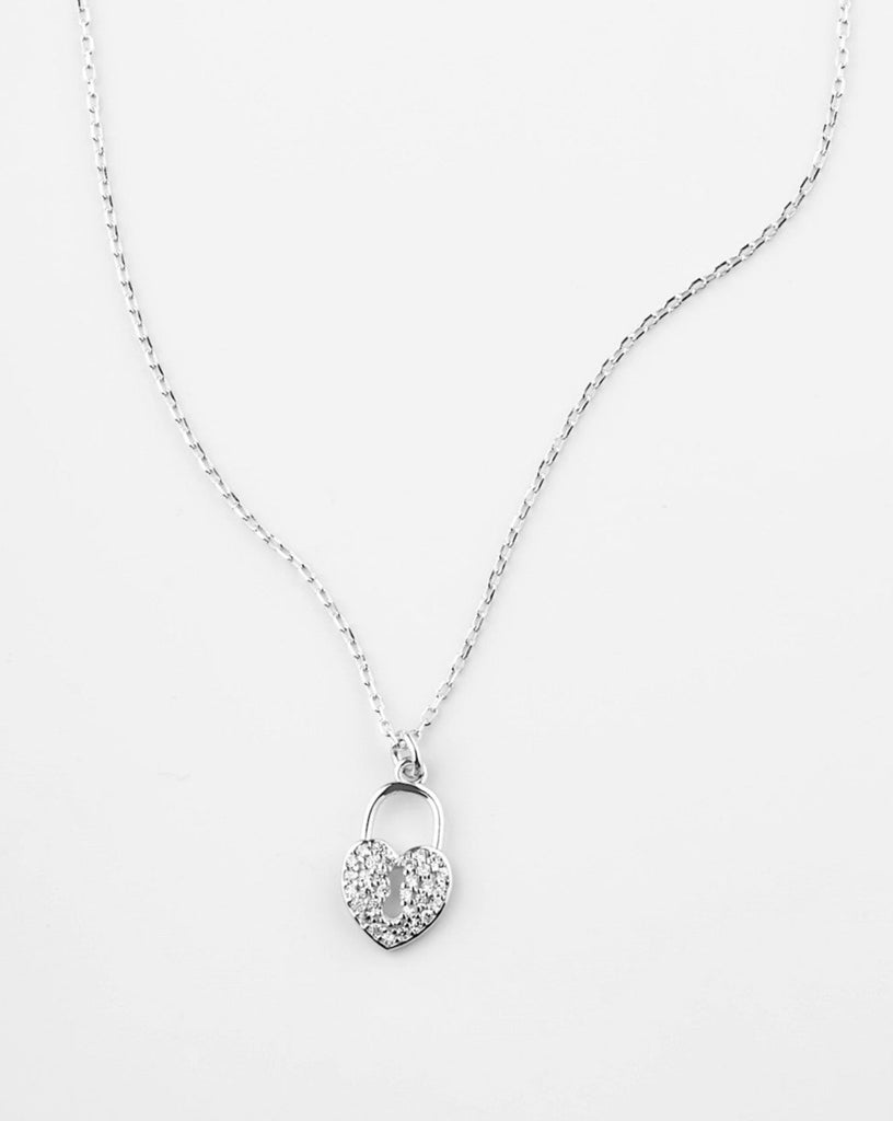 Collar candado corazon plata con oro silver heart padlock necklace gold plating