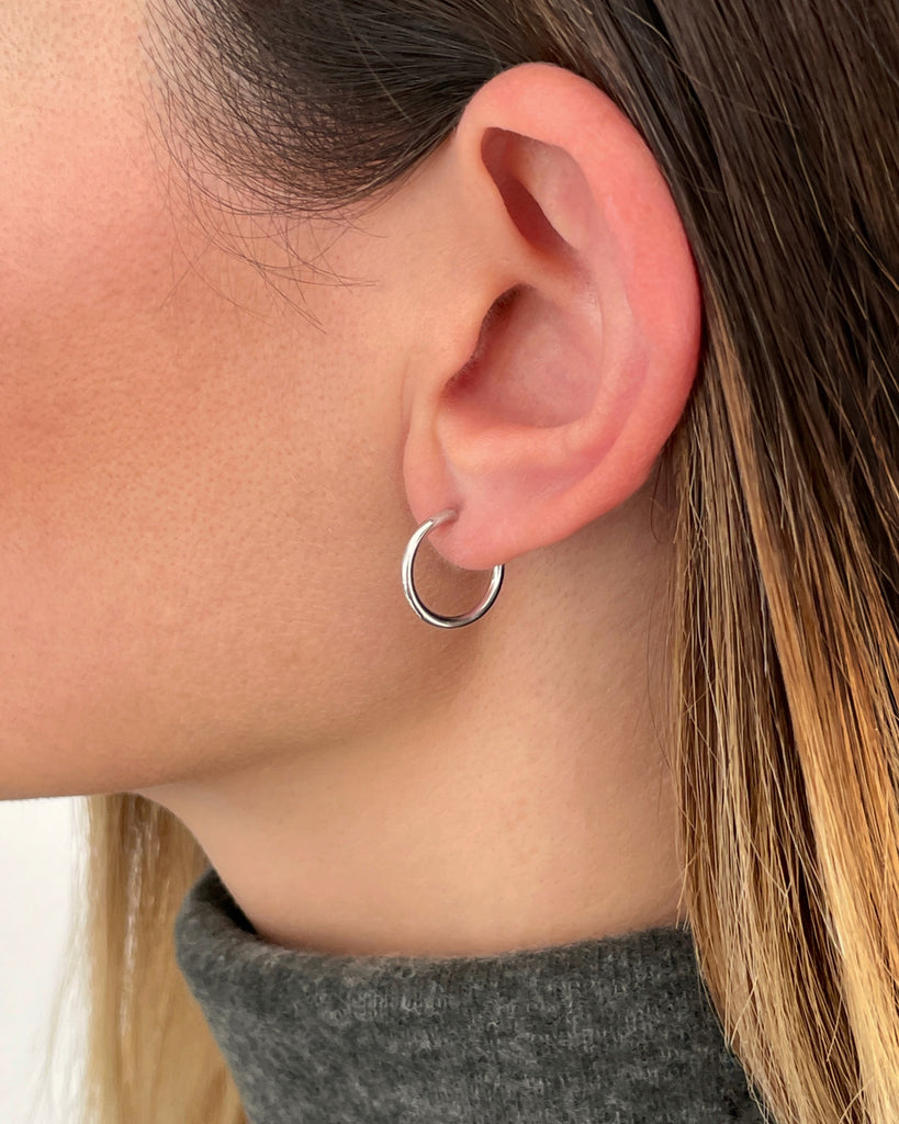 mini hoops silver gold plated aros pequeños plata baño de oro