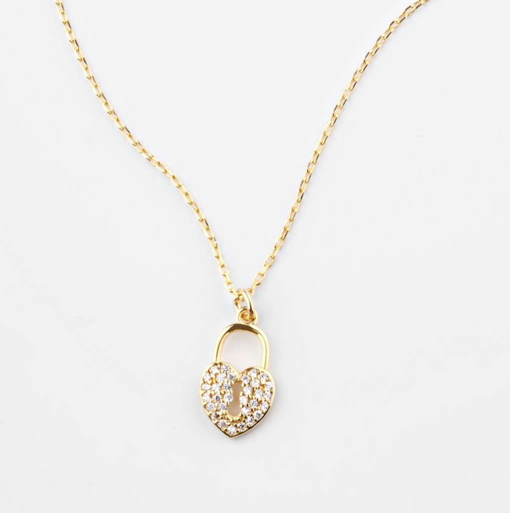 silver heart necklace gold plated collar corazon plata bañado en oro