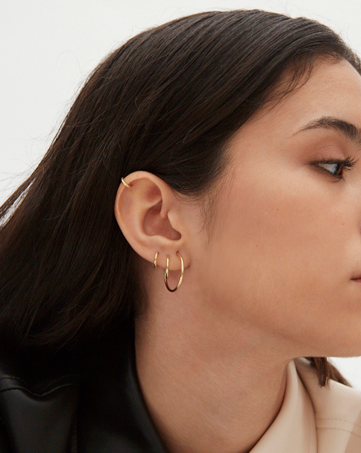 mini hoops silver gold plated aros pequeños plata baño de oro