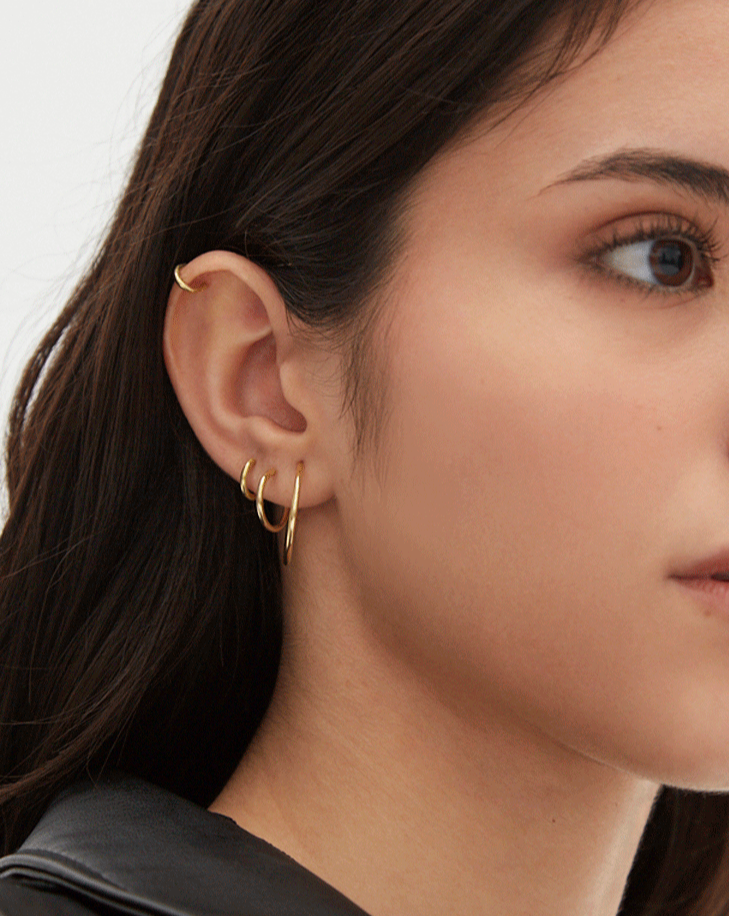 mini hoops silver gold plated aros pequeños plata baño de oro