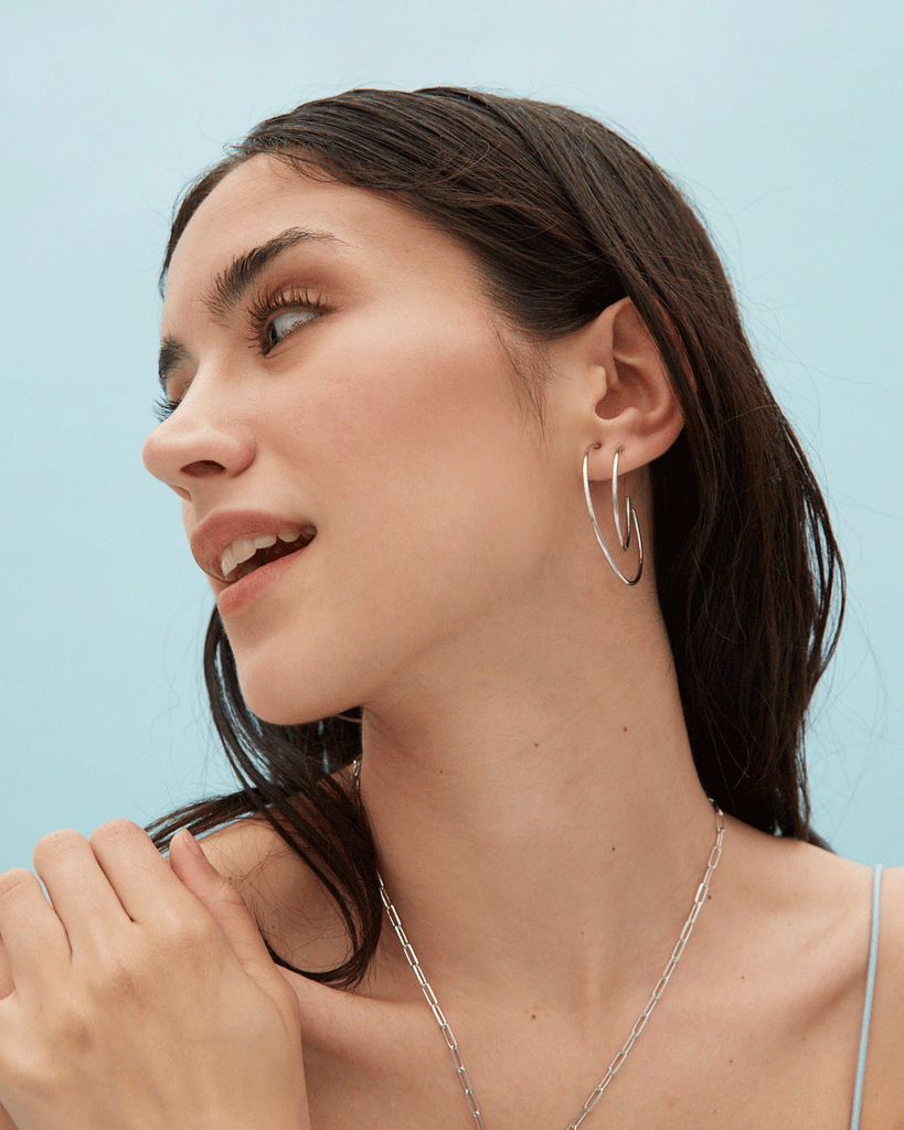 large hoops silver gold plated aros grandes plata baño de oro