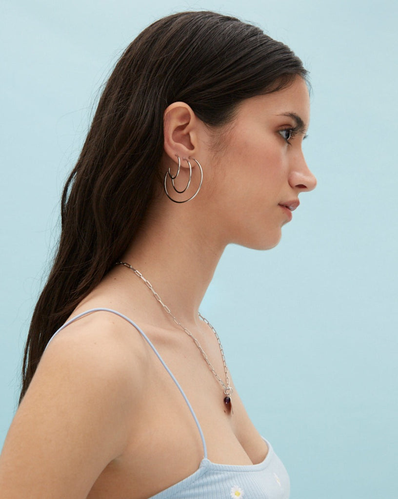 large hoops silver gold plated aros grandes plata baño de oro