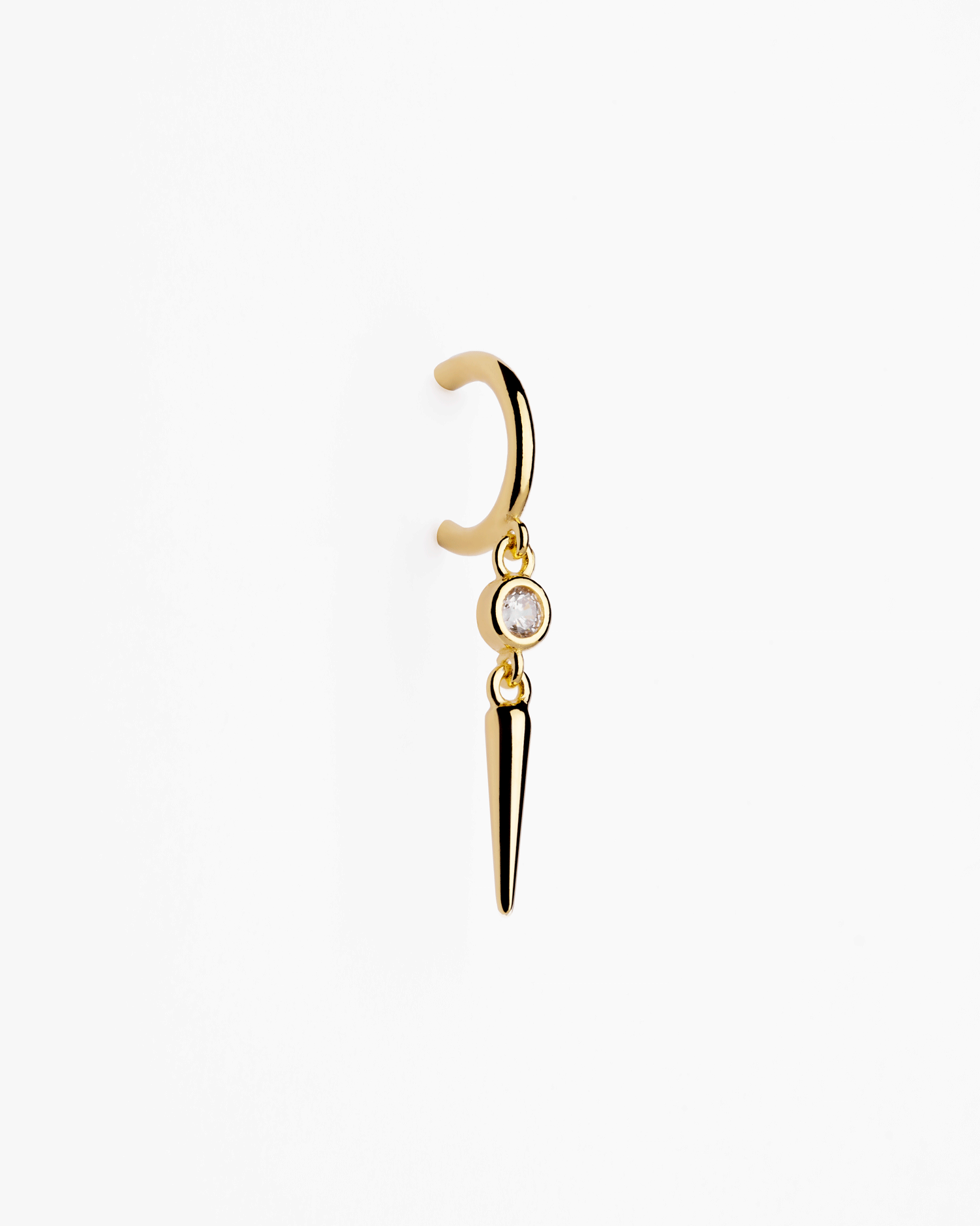 EDGE 18k Gold CZ Spike Drop Earrings – BOSPHORA Jewelry