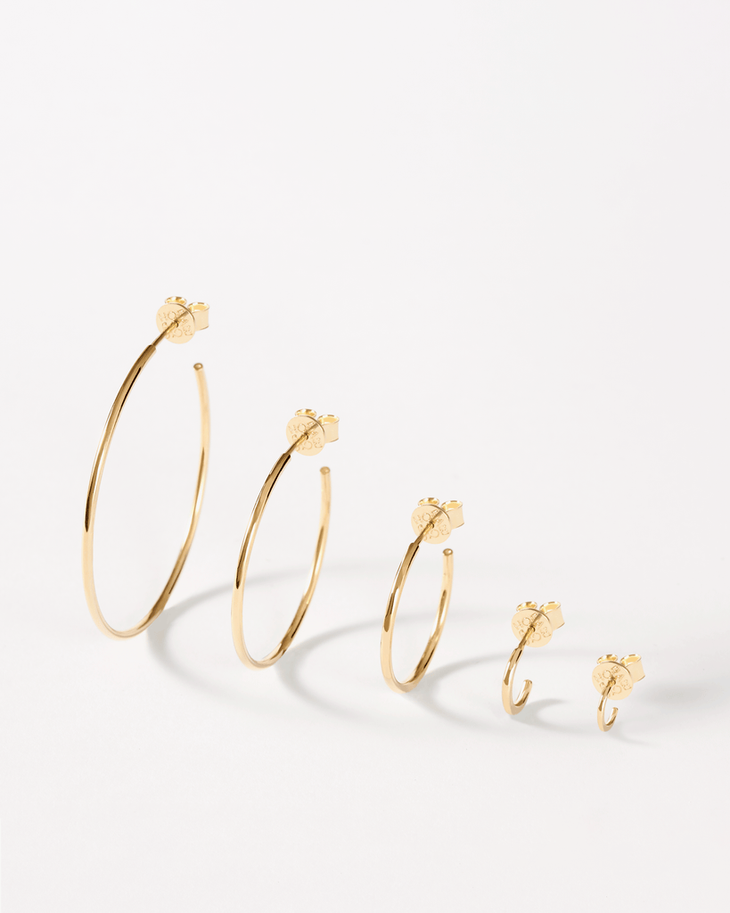 large hoops silver gold plated aros grandes plata baño de oro