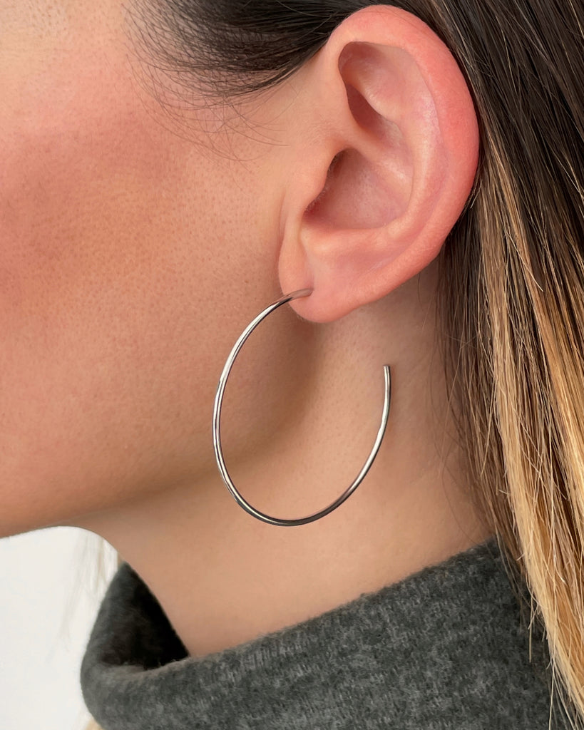 oversized xl hoops silver gold plated aros grandes plata baño de oro