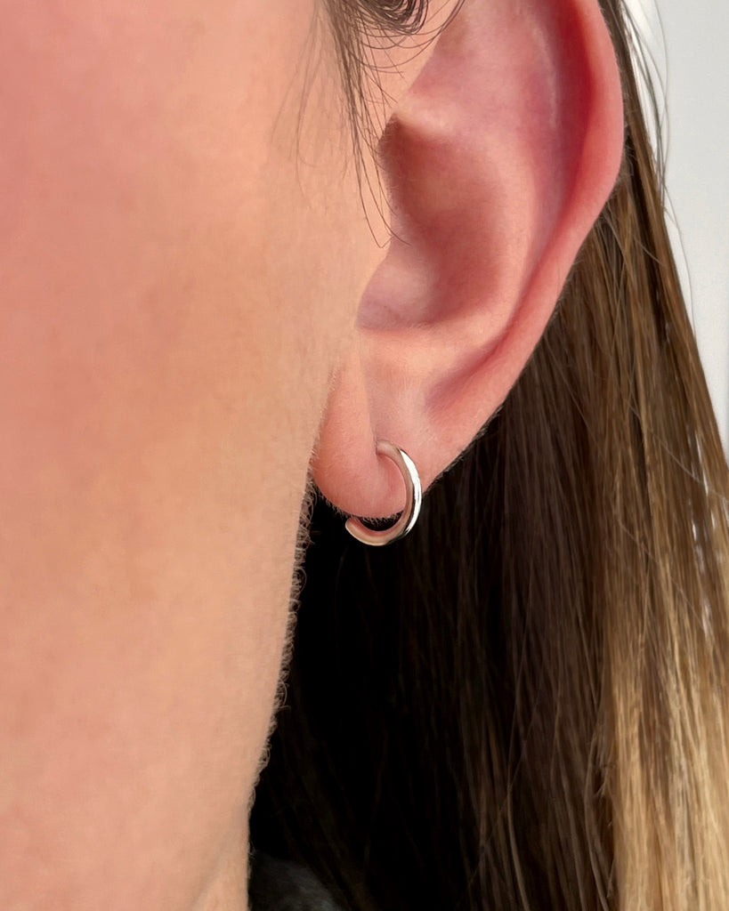 mini hoops silver gold plated aros pequeños plata baño de oro