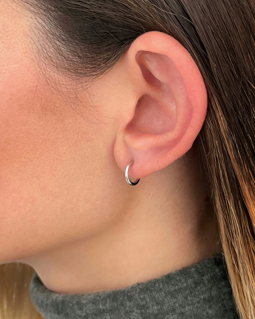 mini hoops silver gold plated aros pequeños plata baño de oro