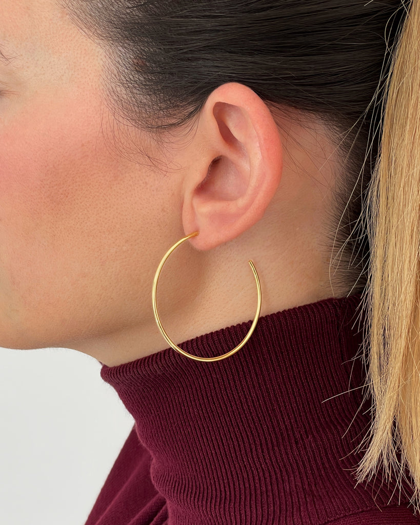 oversized xl hoops silver gold plated aros grandes plata baño de oro