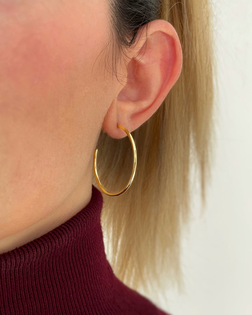 large hoops silver gold plated aros grandes plata baño de oro