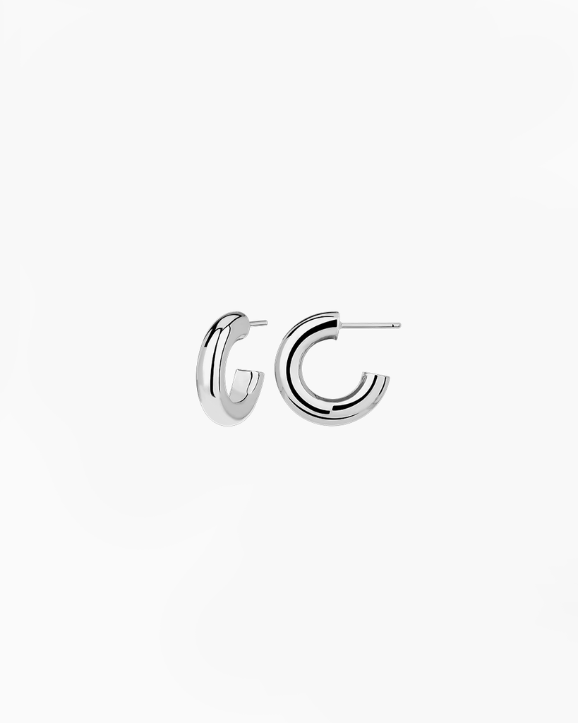 small bold silver hoops gold plating aros gordos plata con oro plata