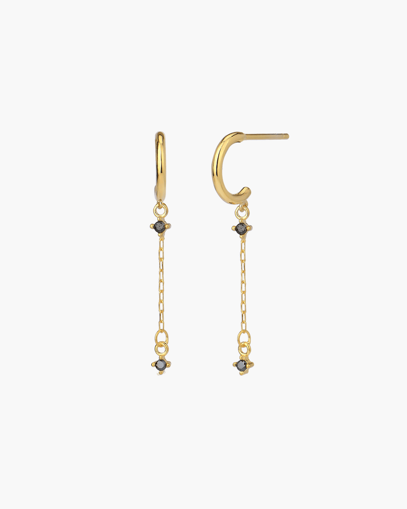 silver earrings with chain gold plating aros mini oro silver pendientes