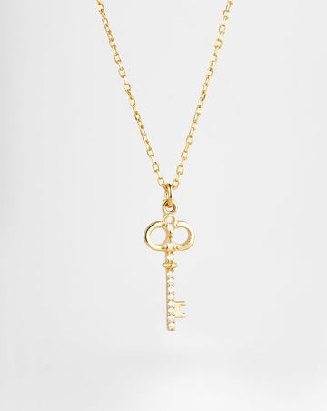 Collar llave plata con oro silver key necklace gold plating