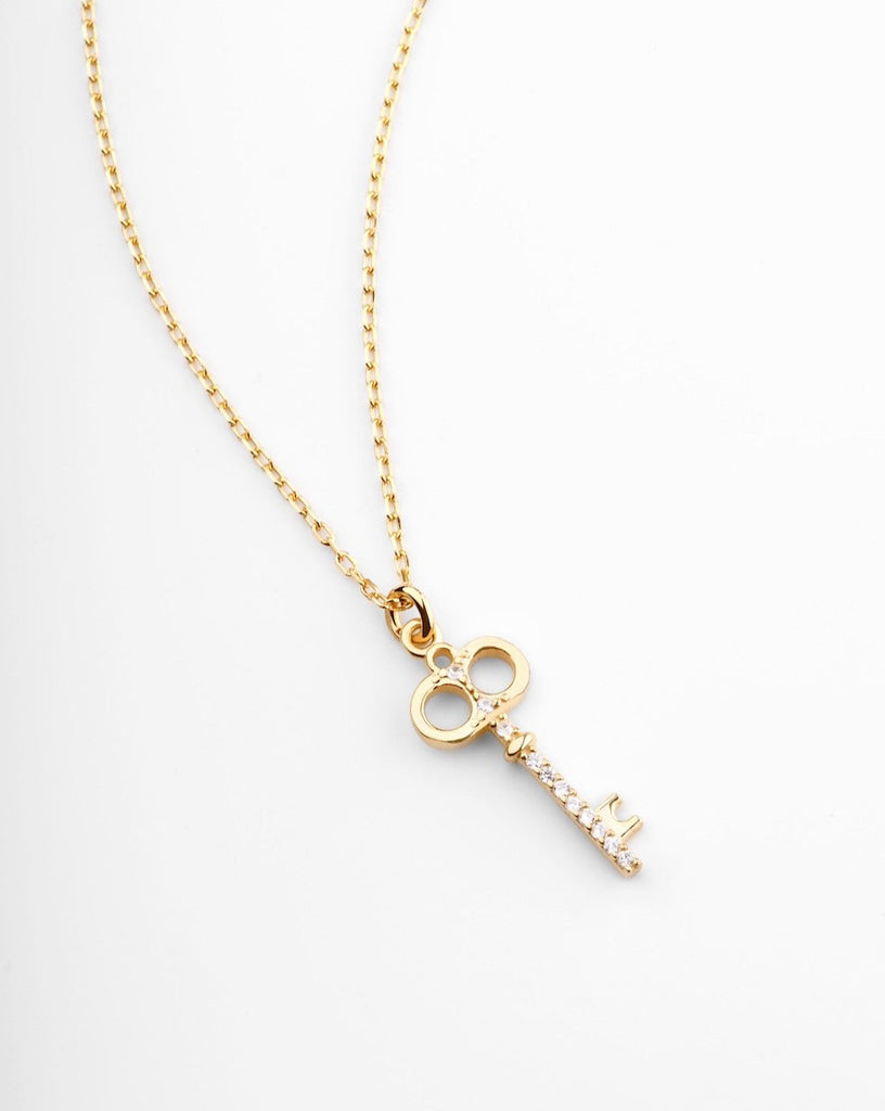 Collar llave plata con oro silver key necklace gold plating