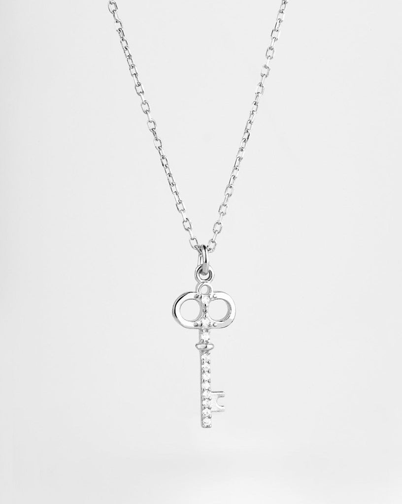 Collar llave plata con oro silver key necklace gold plating