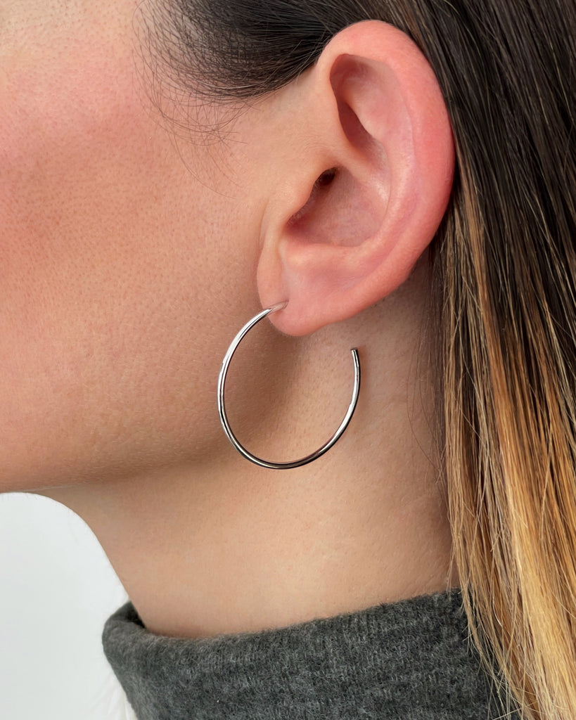 large hoops silver gold plated aros grandes plata baño de oro