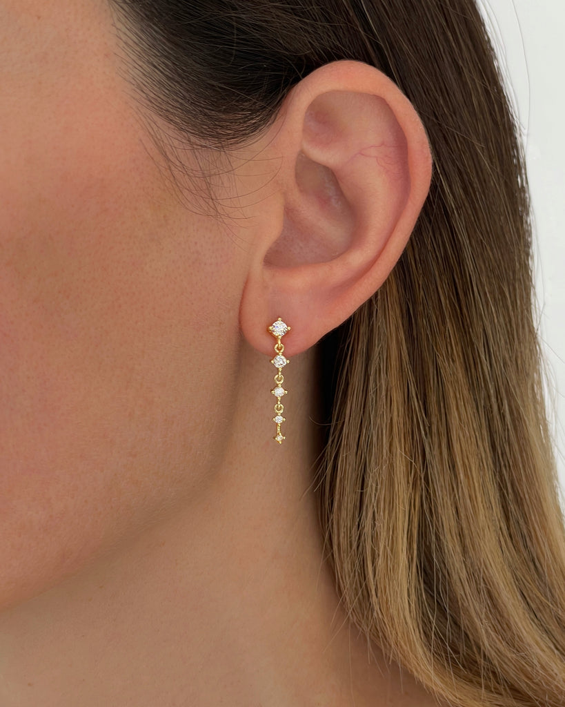 pendientes plata con circonitas silver earrings gold plating